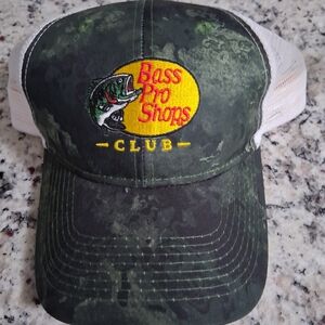 Bass Pro Shops Camo and White Club Hat Cap Fishing